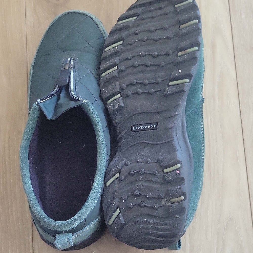 Lands' End Green Rain & Snow Boots Practical Comfort